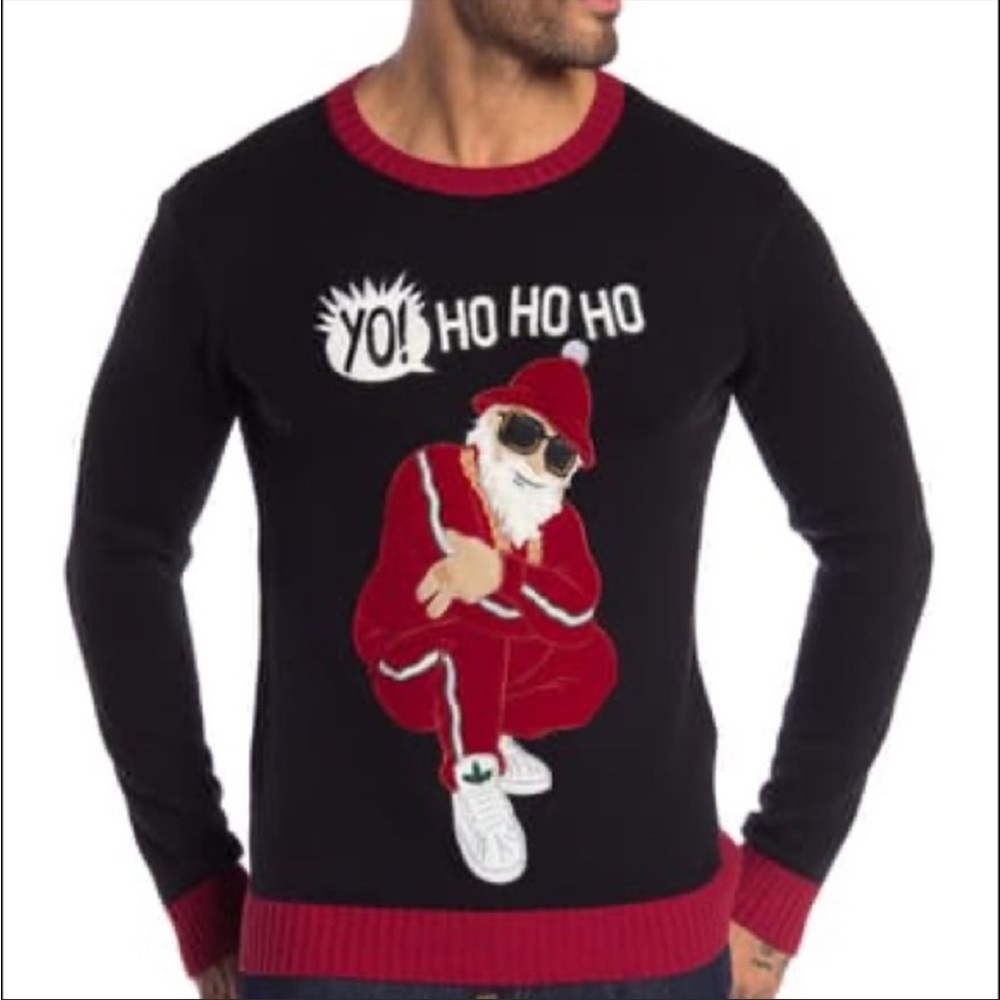 ⭐️ Yo Ho Ho Hip Hop Ugly Christmas Sweater Company Streetwear Santa Sweater XL
